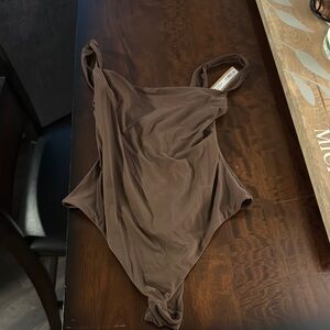 Brown Sleeveless Bodysuit Skims NWT Small